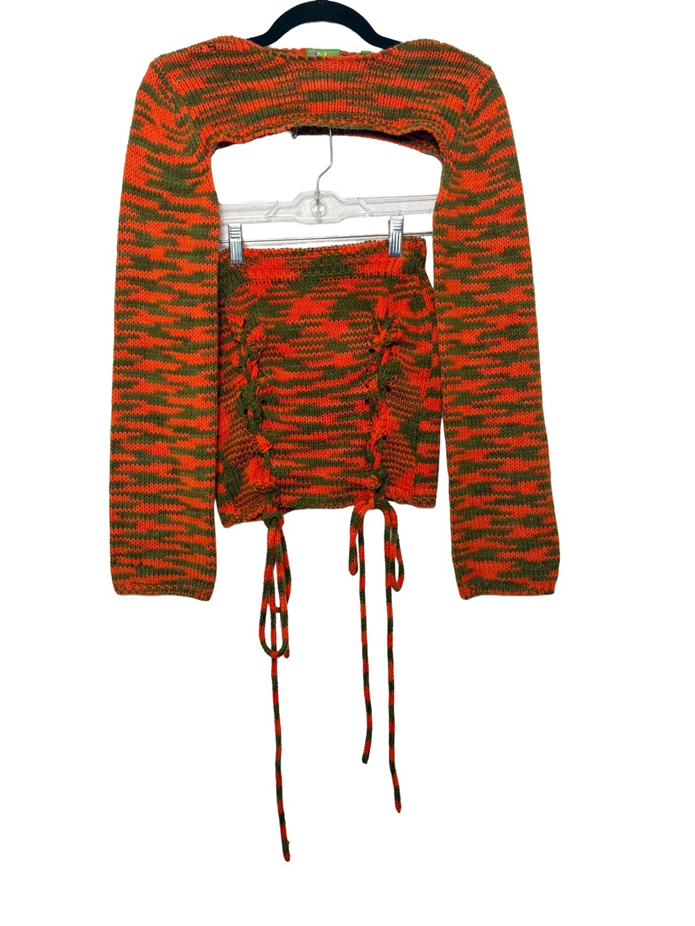 Chunky Knit Tie-Front Crop Sweater and Mini Skirt from Sydney Jaded